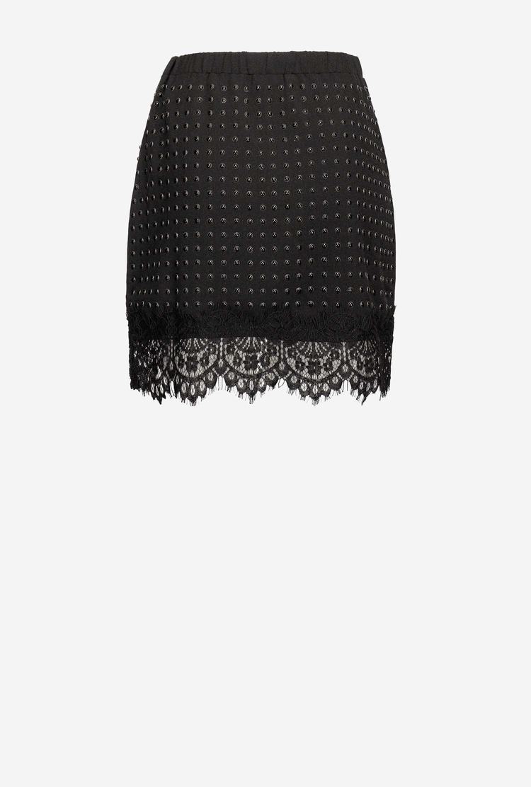 Black Women's Pinko Studded Mini Skirts | Ireland-41596289