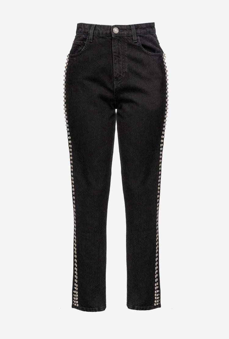 Black Women's Pinko Studs Jeans | Ireland-92345869