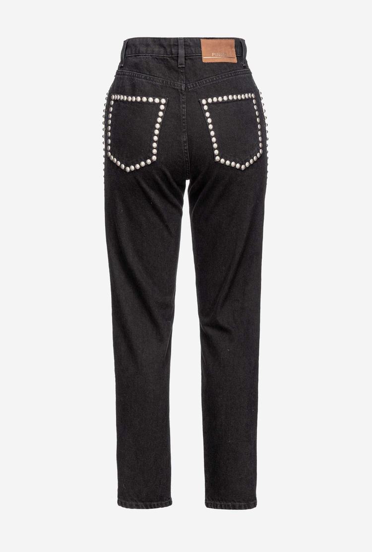 Black Women's Pinko Studs Jeans | Ireland-92345869