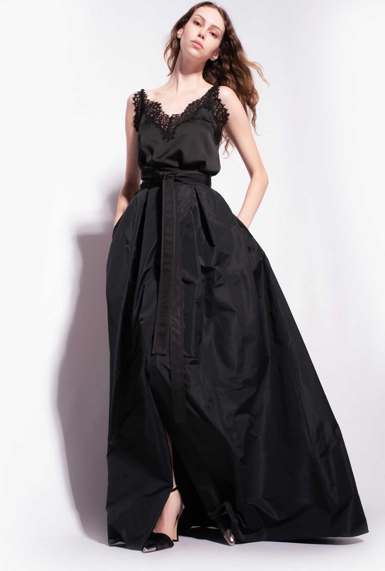 Black Women's Pinko Taffeta Maxi Skirts | Ireland-98437129