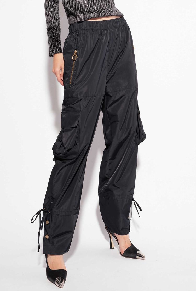 Black Women's Pinko Technical Twill Cargo Pants | Ireland-40678219