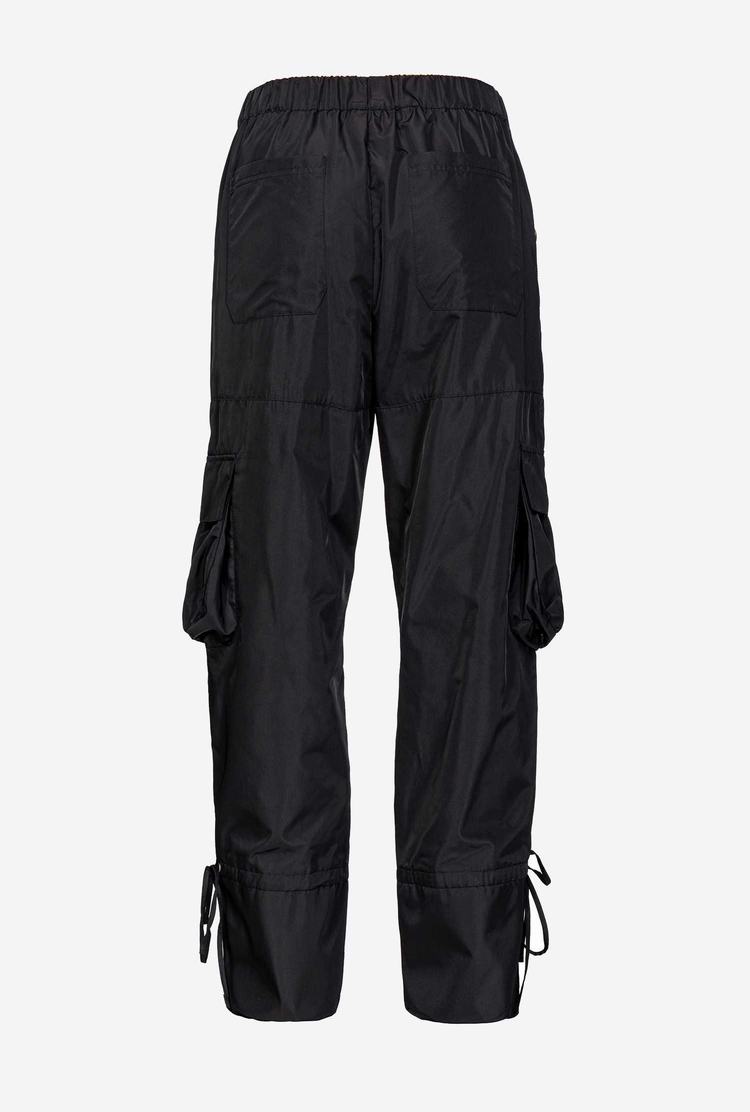 Black Women's Pinko Technical Twill Cargo Pants | Ireland-40678219