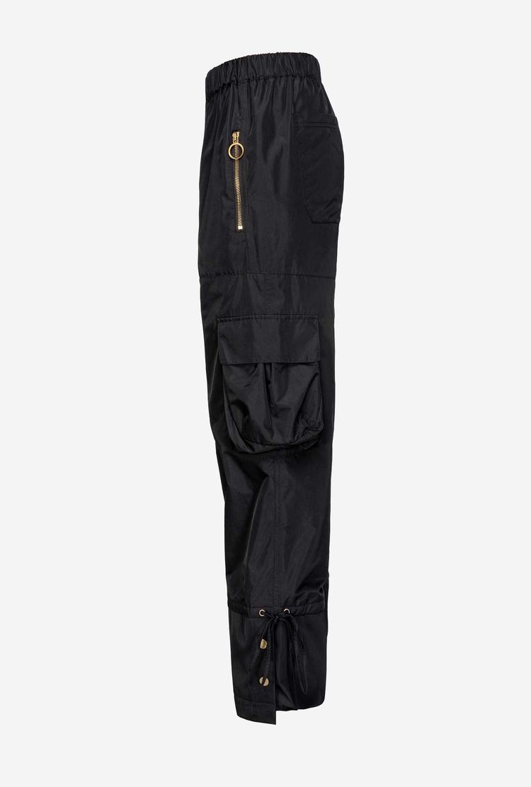 Black Women's Pinko Technical Twill Cargo Pants | Ireland-40678219