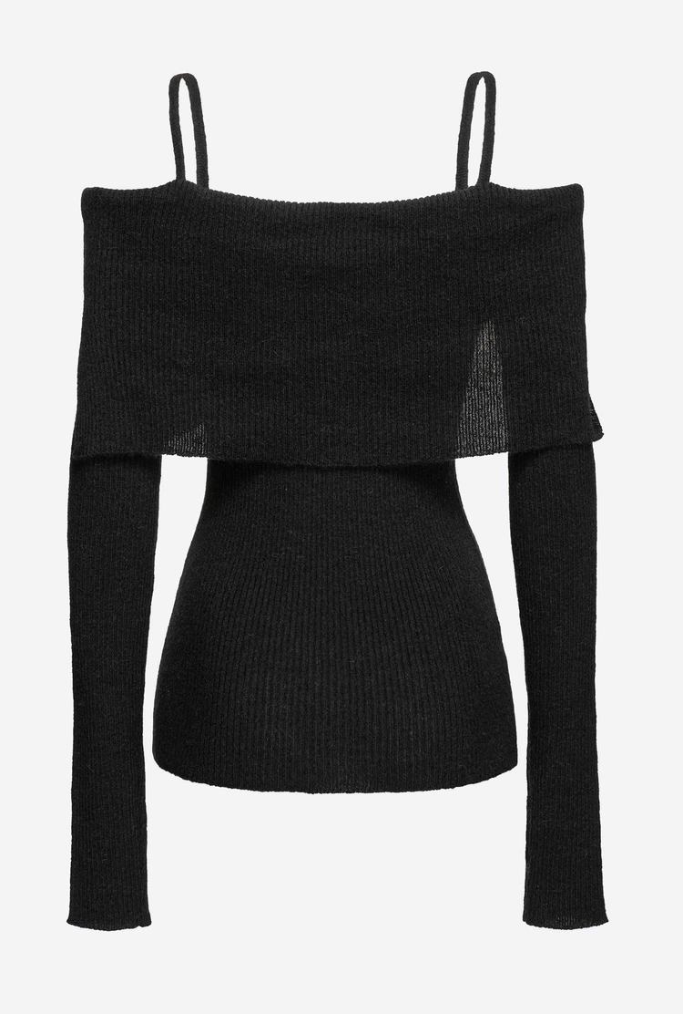 Black Women's Pinko Thin Shoulder Straps Sweaters | Ireland-75821969