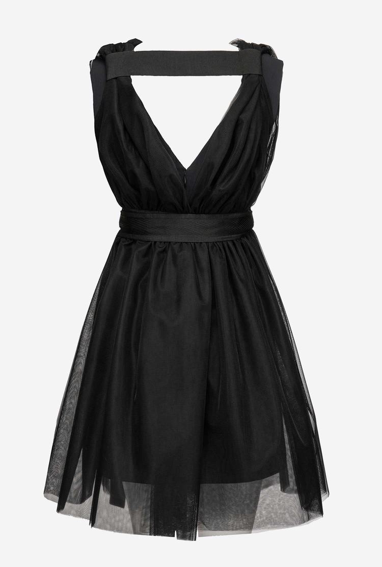 Black Women's Pinko Tulle And Cady Mini Dress | Ireland-93825749