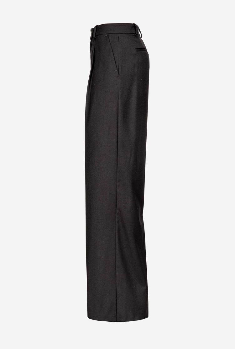 Black Women's Pinko Wide-leg Pants | Ireland-41306589