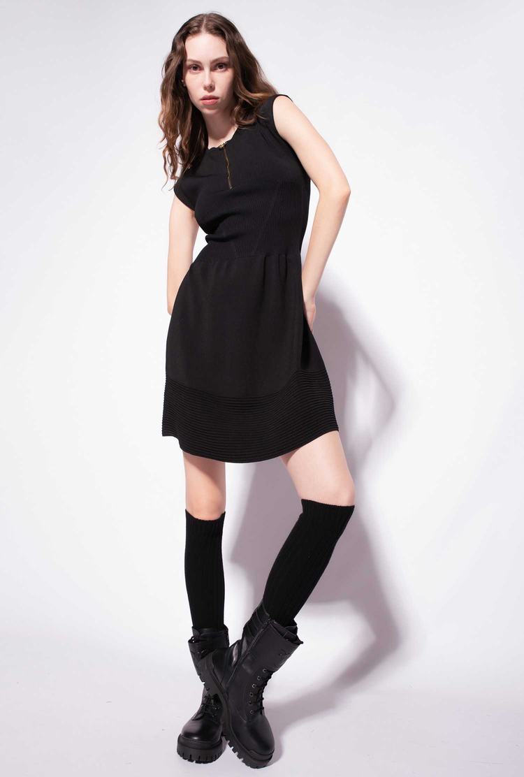 Black Women\'s Pinko Zip Dress | Ireland-95164729