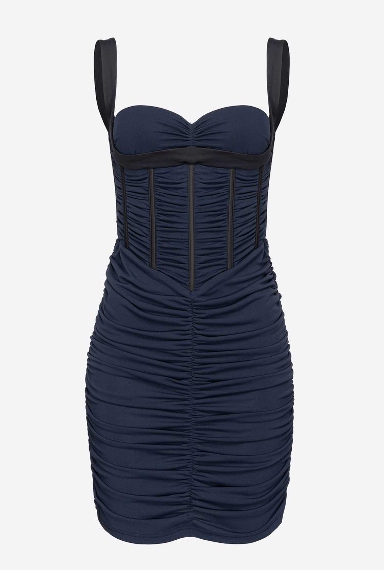 Blue/Black Women's Pinko Reimagine Slim-fit Mini Dress | Ireland-04825619