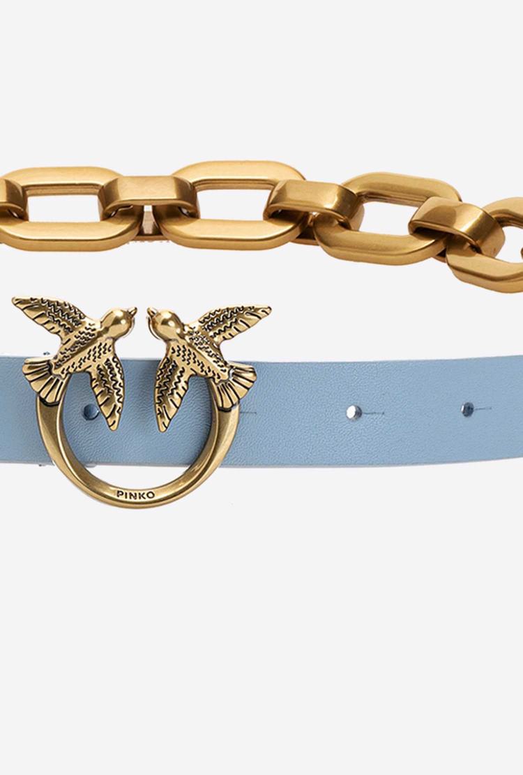 Blue Light Gold Women's Pinko Large Chain Belts | Ireland-83547909