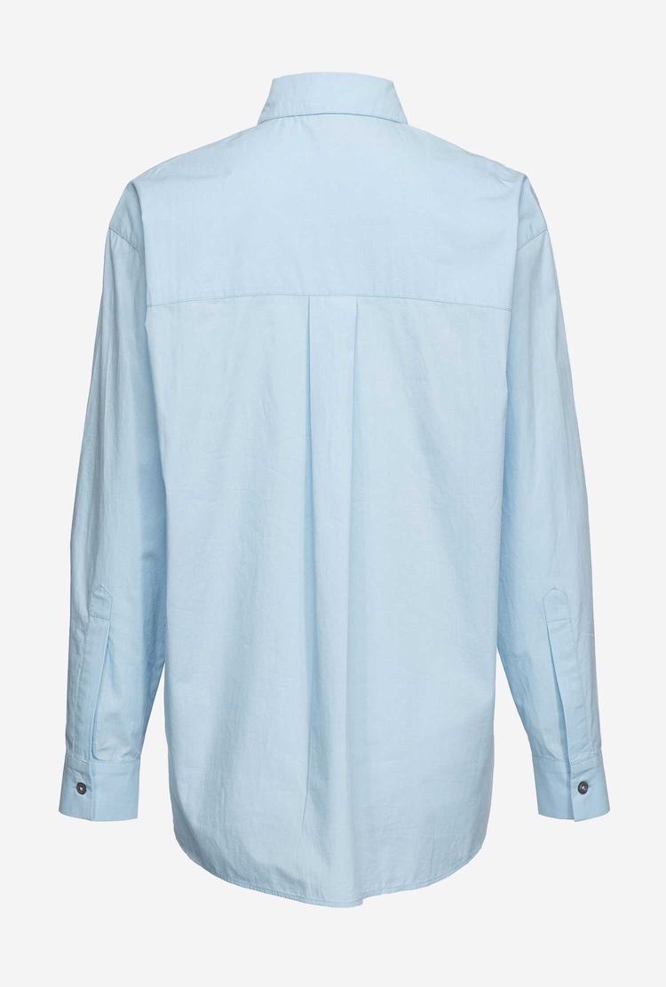 Blue Women's Pinko Embroidery Shirts | Ireland-54370989