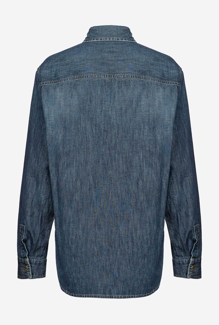 Blue Women's Pinko Embroidery Shirts | Ireland-90652349