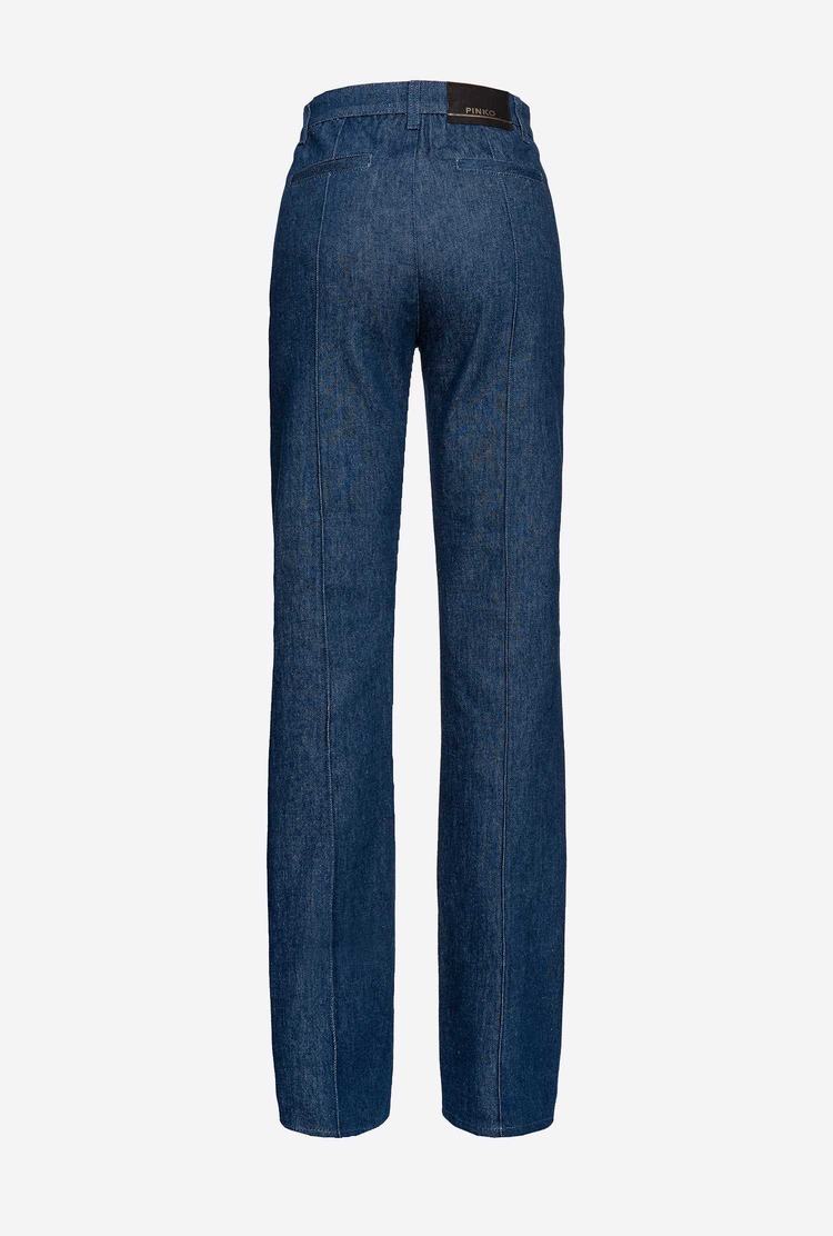 Blue Women's Pinko Flared Flat-wash Denim Jeans | Ireland-31297459