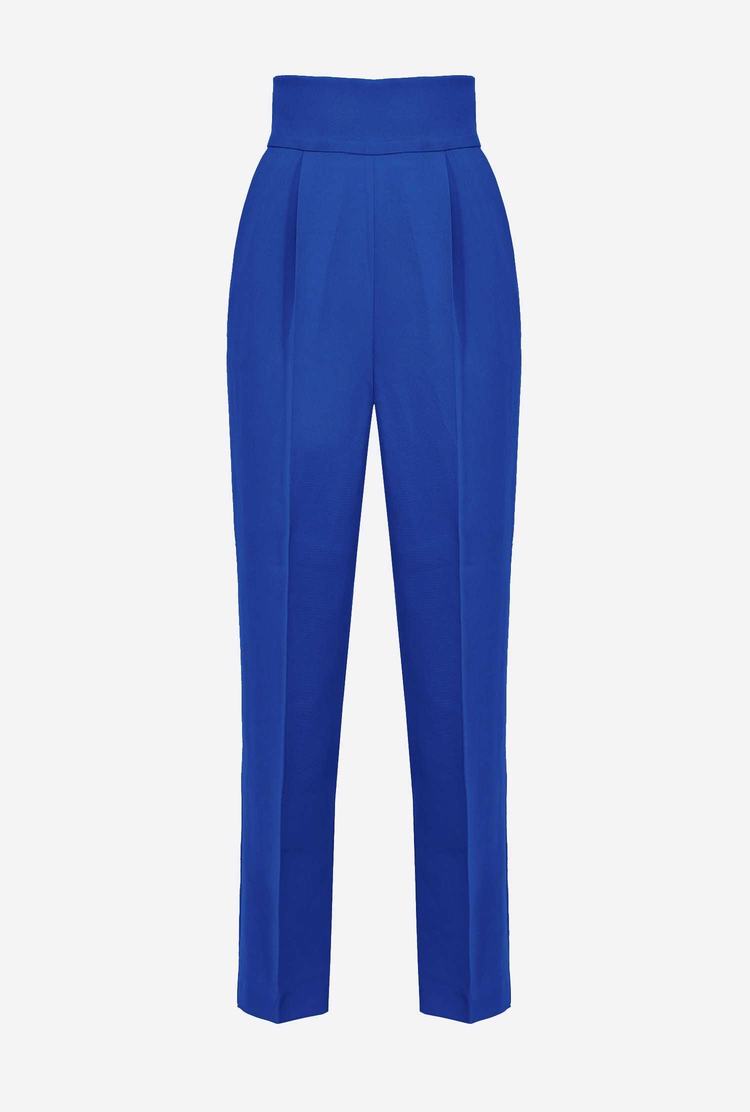 Blue Women's Pinko High-waisted Stretch Crêpe Pants | Ireland-20489679