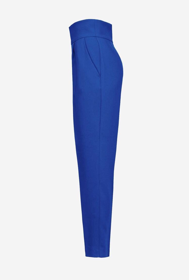 Blue Women's Pinko High-waisted Stretch Crêpe Pants | Ireland-20489679