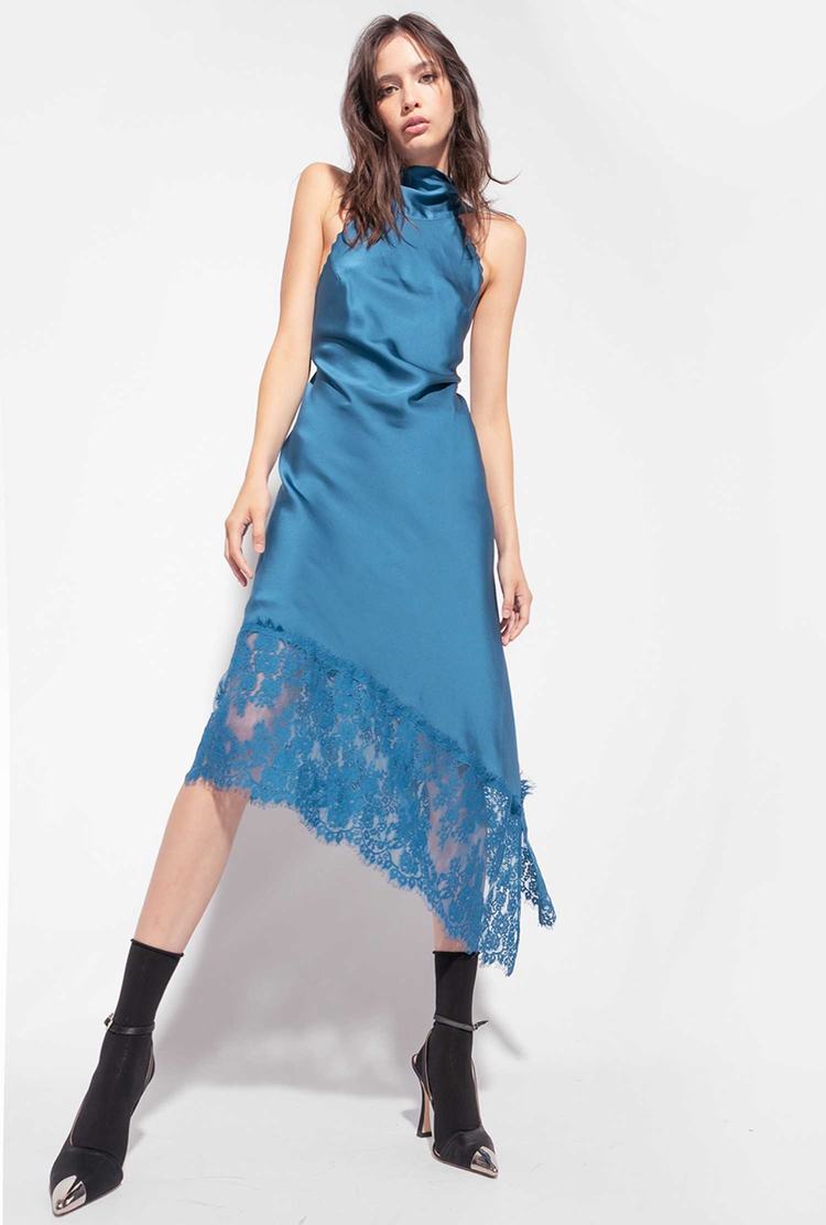 Blue Women's Pinko Lace Dress | Ireland-10596239