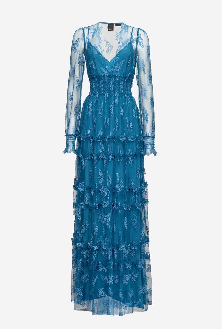 Blue Women's Pinko Lace Maxi Dress | Ireland-50631849