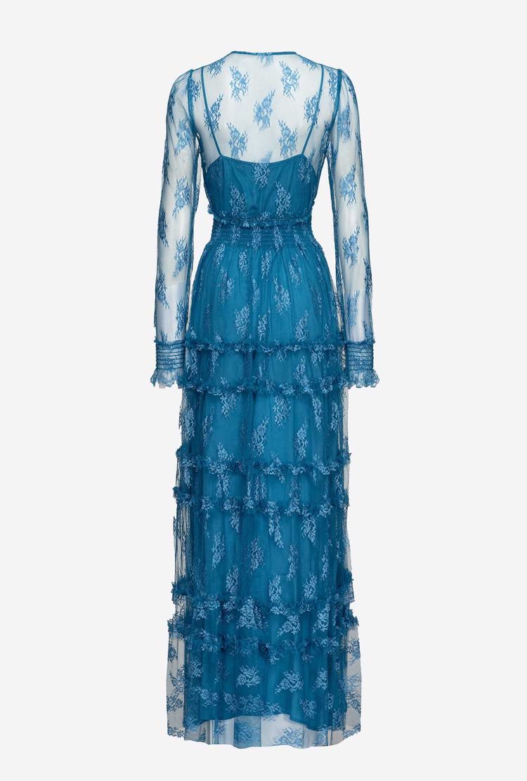 Blue Women's Pinko Lace Maxi Dress | Ireland-50631849