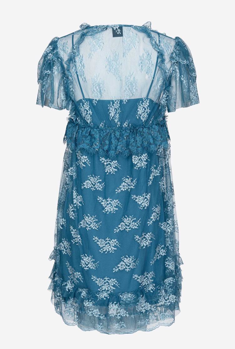 Blue Women's Pinko Lace Mini Dress | Ireland-97502689