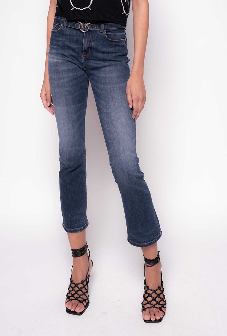 Blue Women's Pinko Love Birds Jeans | Ireland-04812379