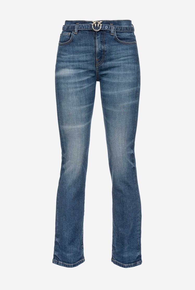 Blue Women's Pinko Love Birds Jeans | Ireland-04812379