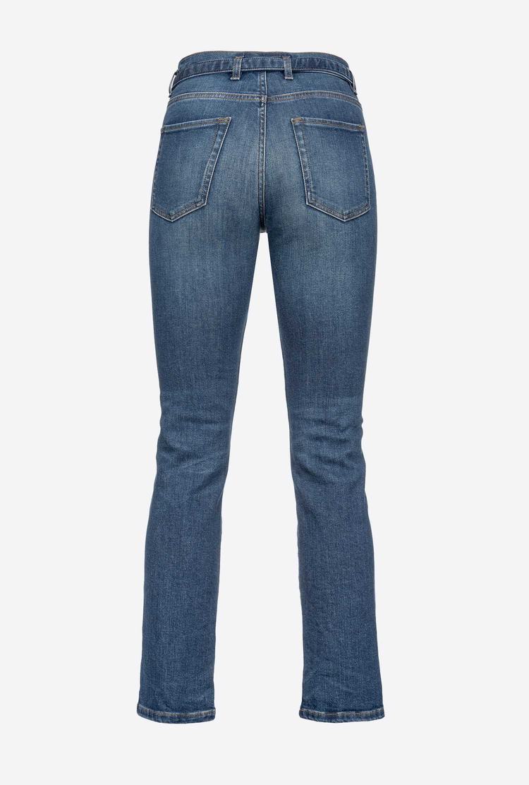 Blue Women's Pinko Love Birds Jeans | Ireland-04812379