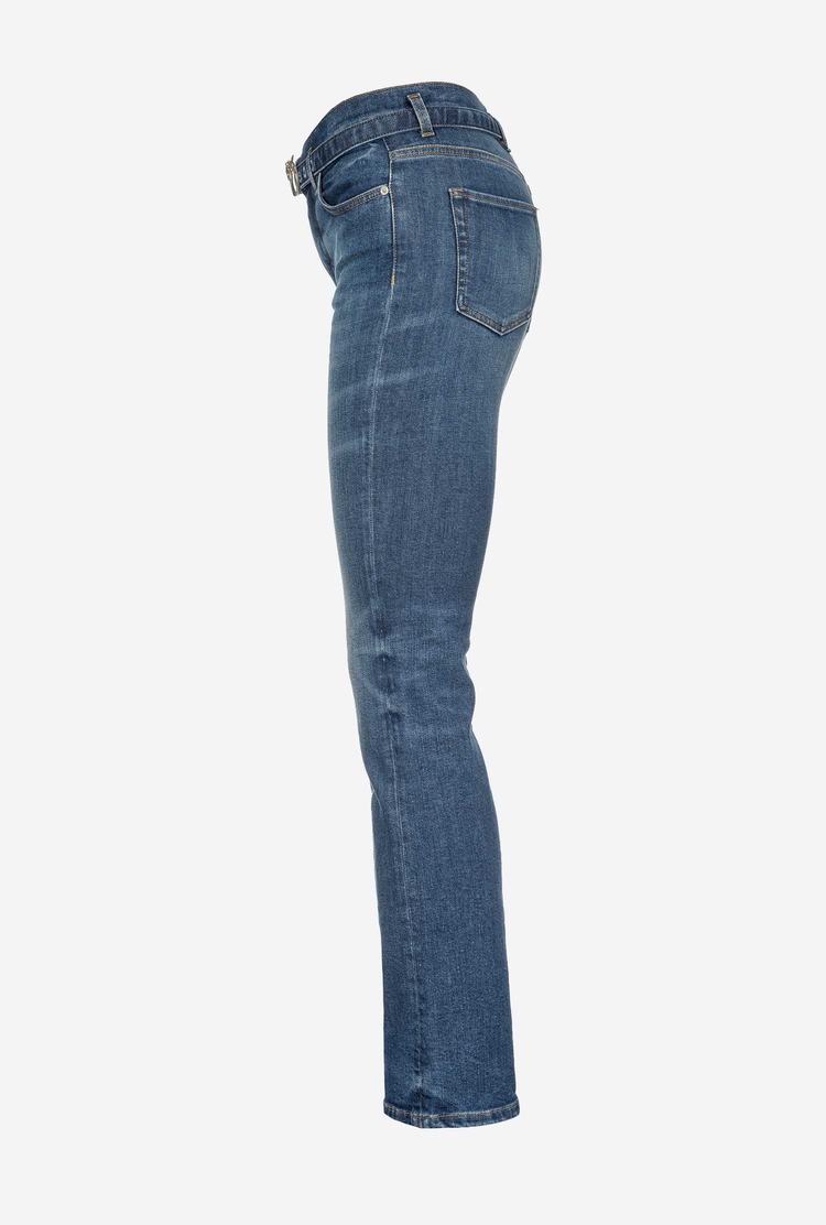 Blue Women's Pinko Love Birds Jeans | Ireland-04812379