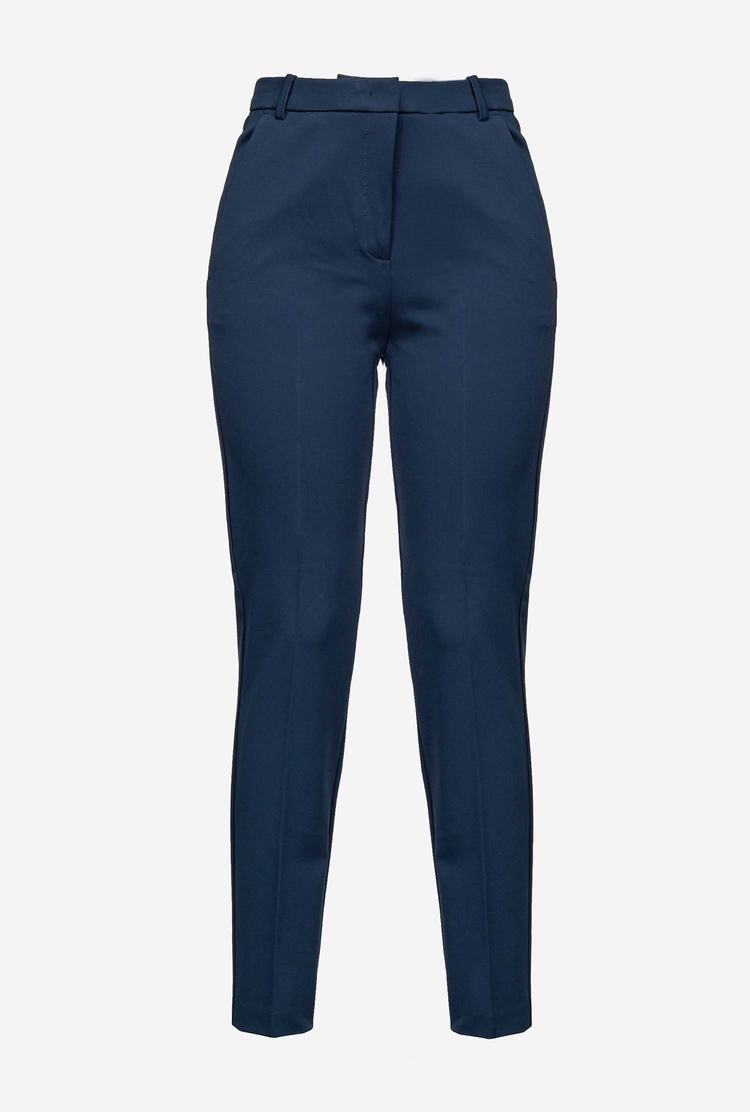 Blue Women's Pinko Milano-knit Cigarette Pants | Ireland-95147069