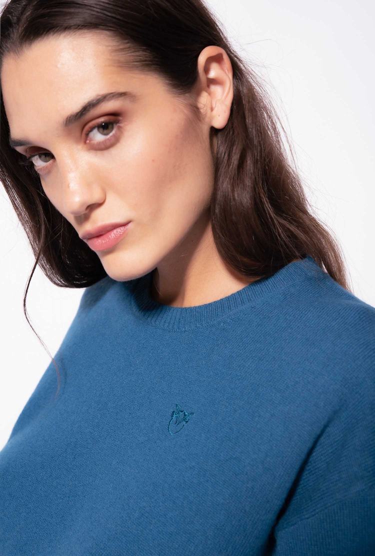 Blue Women's Pinko Pure Cashmere Pullover | Ireland-85172409