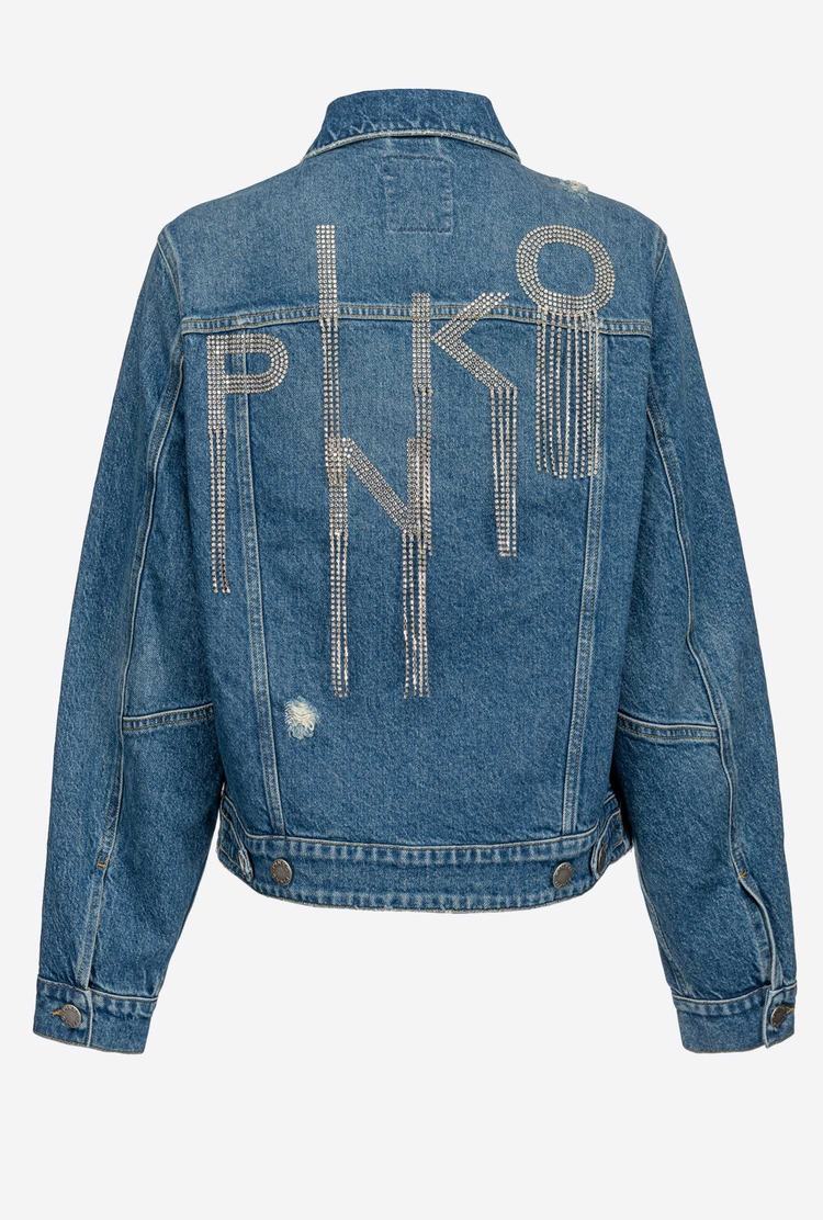 Blue Women's Pinko Recycled Denim Jackets | Ireland-01496759