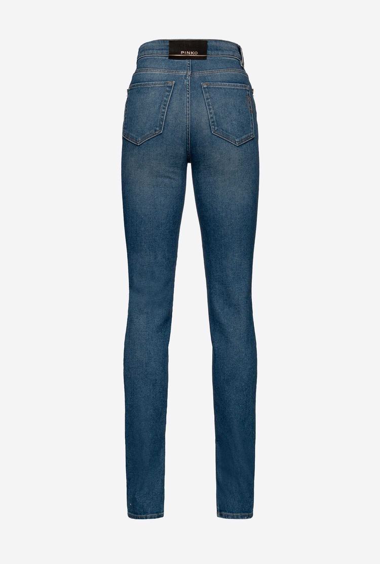 Blue Women's Pinko Rhinestones Jeans | Ireland-86753929