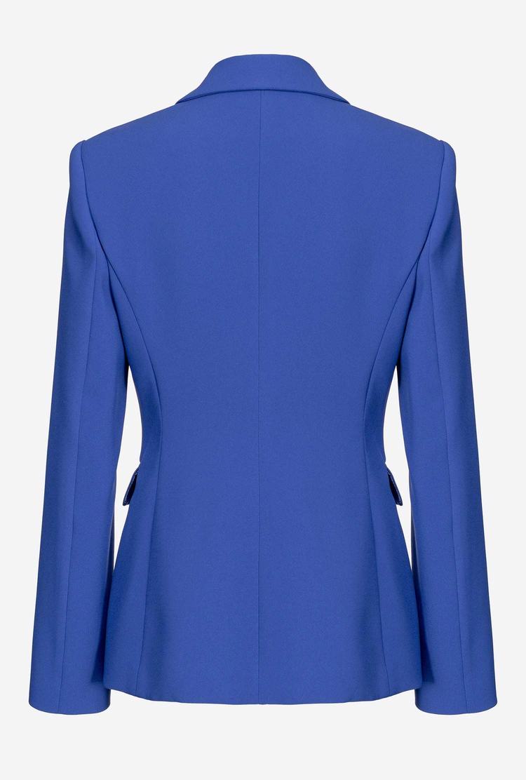 Blue Women's Pinko Single-breasted Stretch Blazers | Ireland-18569409