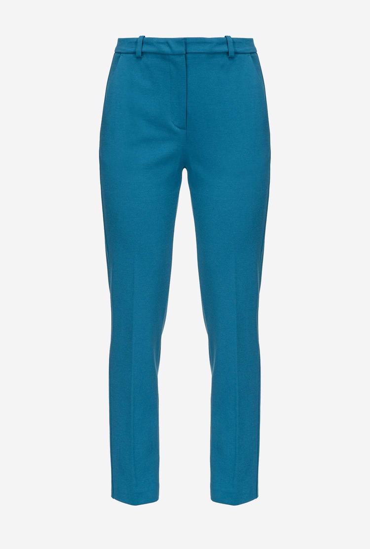 Blue Women\'s Pinko Slim-fit Monochrome Pants | Ireland-70231659