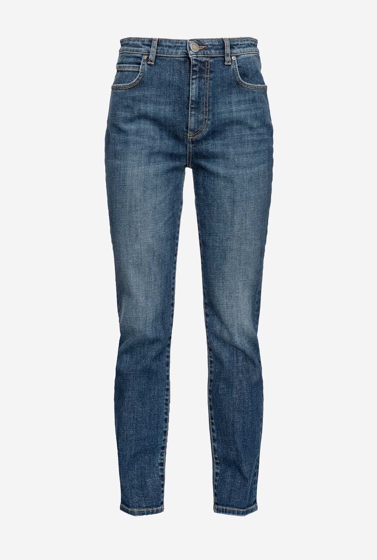 Blue Women's Pinko Slim-fit Recycled Jeans | Ireland-41978529