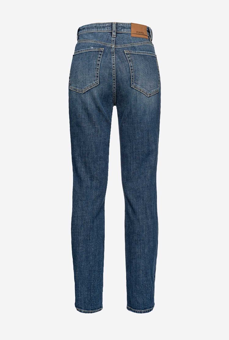 Blue Women's Pinko Slim-fit Recycled Jeans | Ireland-41978529