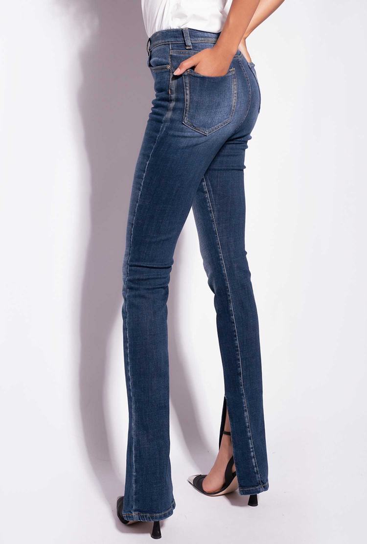 Blue Women's Pinko Slit Jeans | Ireland-74651209