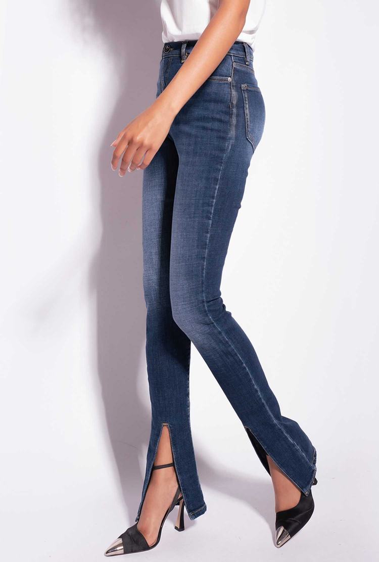 Blue Women's Pinko Slit Jeans | Ireland-74651209