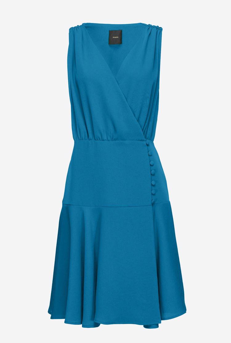 Blue Women's Pinko Small Buttons Dress | Ireland-01653979