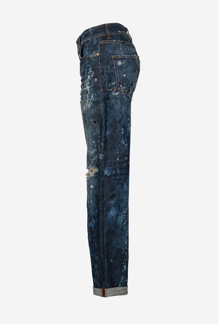 Blue Women's Pinko Spotted Boyfriend Jeans | Ireland-68430979