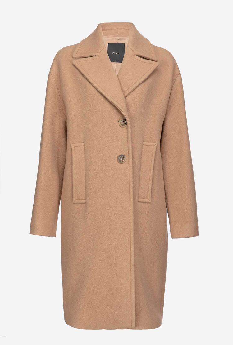 Brown Beige Women's Pinko Washed Cloth Coats | Ireland-27954369