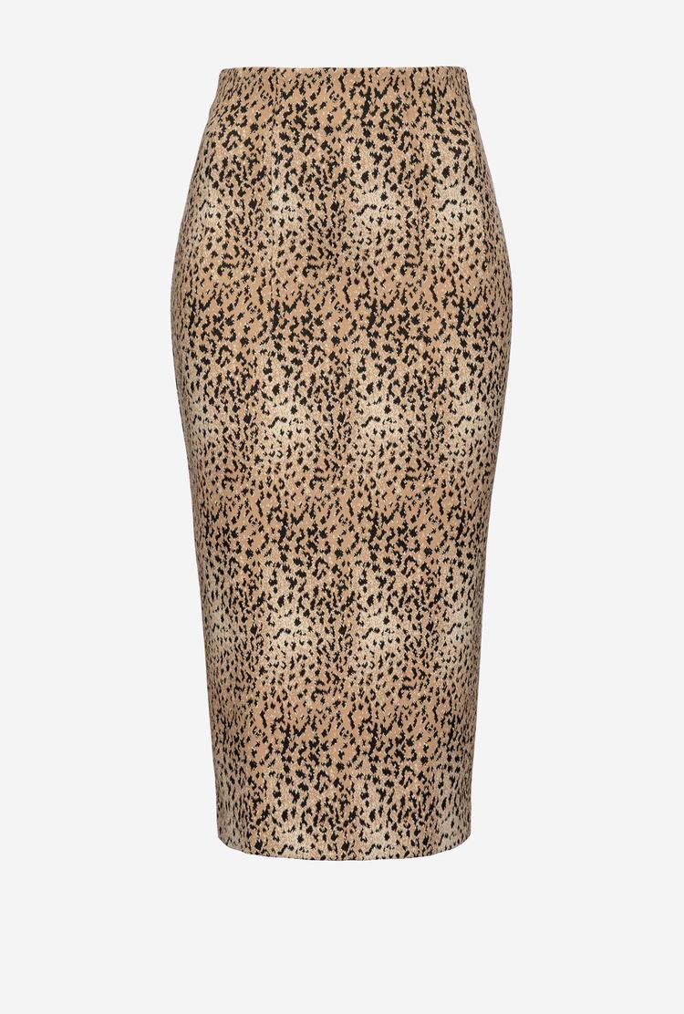 Brown/Black Women's Pinko Spotted Midi Skirts | Ireland-85796249