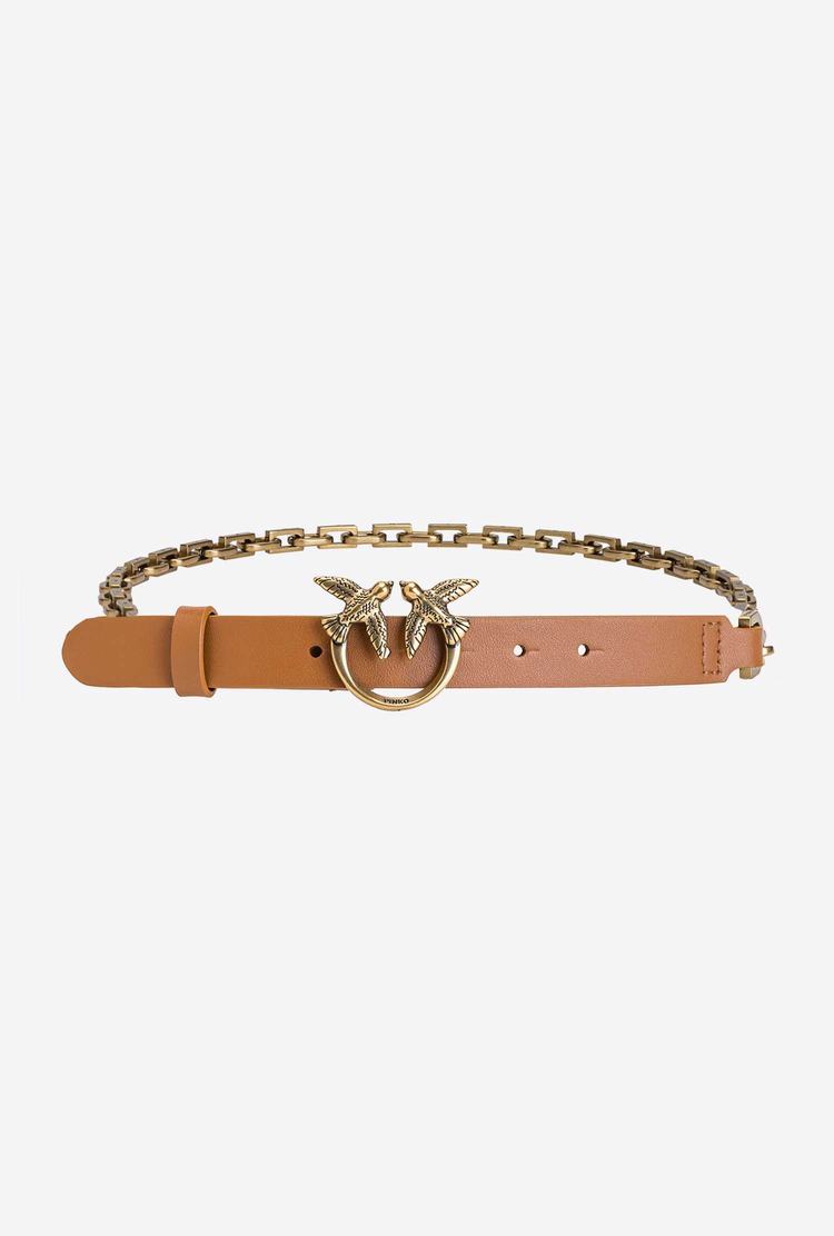 Brown Gold Women\'s Pinko Chain Belts | Ireland-28461979