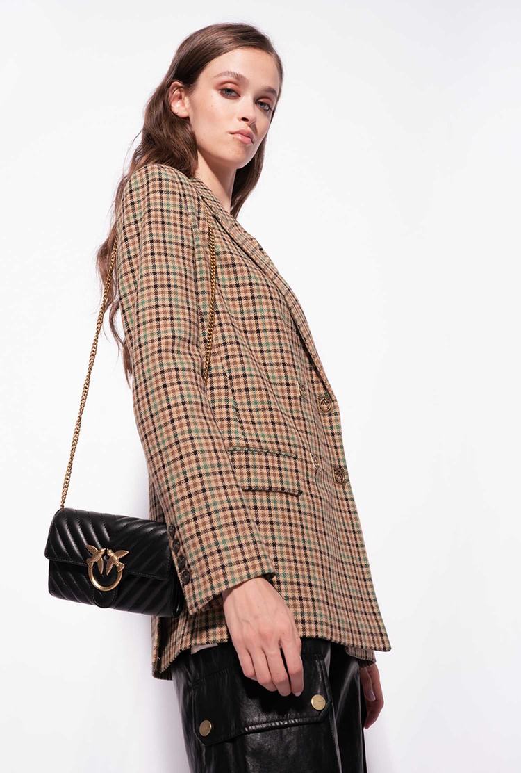 Brown/Light Green Women's Pinko Check Blazers | Ireland-65837109