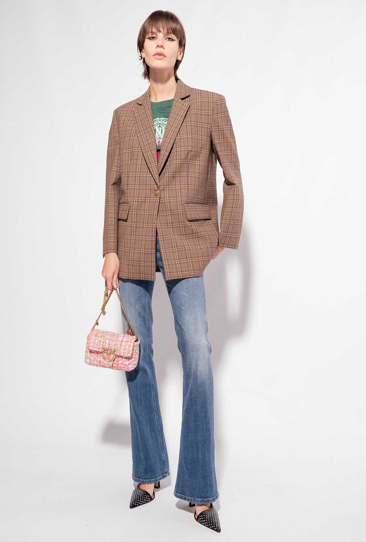 Brown Women's Pinko Check Blazers | Ireland-12039859