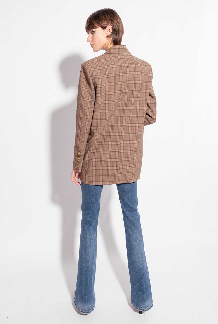 Brown Women's Pinko Check Blazers | Ireland-12039859