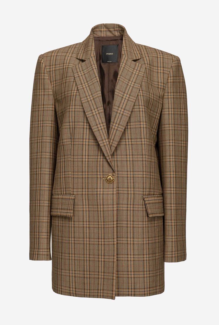 Brown Women's Pinko Check Blazers | Ireland-12039859