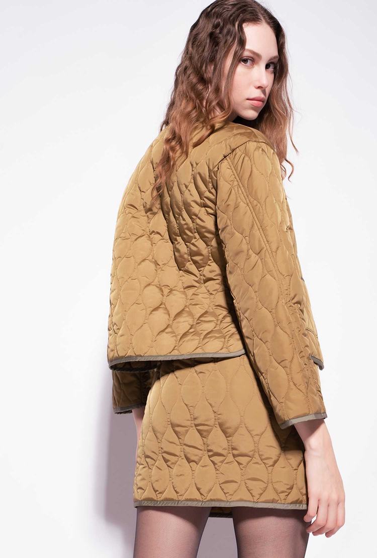 Brown Women's Pinko Cropped Quilted Coats | Ireland-21960759