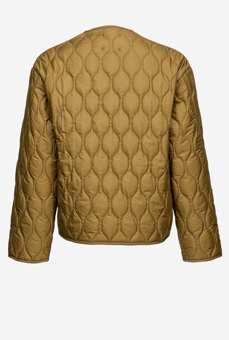 Brown Women's Pinko Cropped Quilted Coats | Ireland-21960759