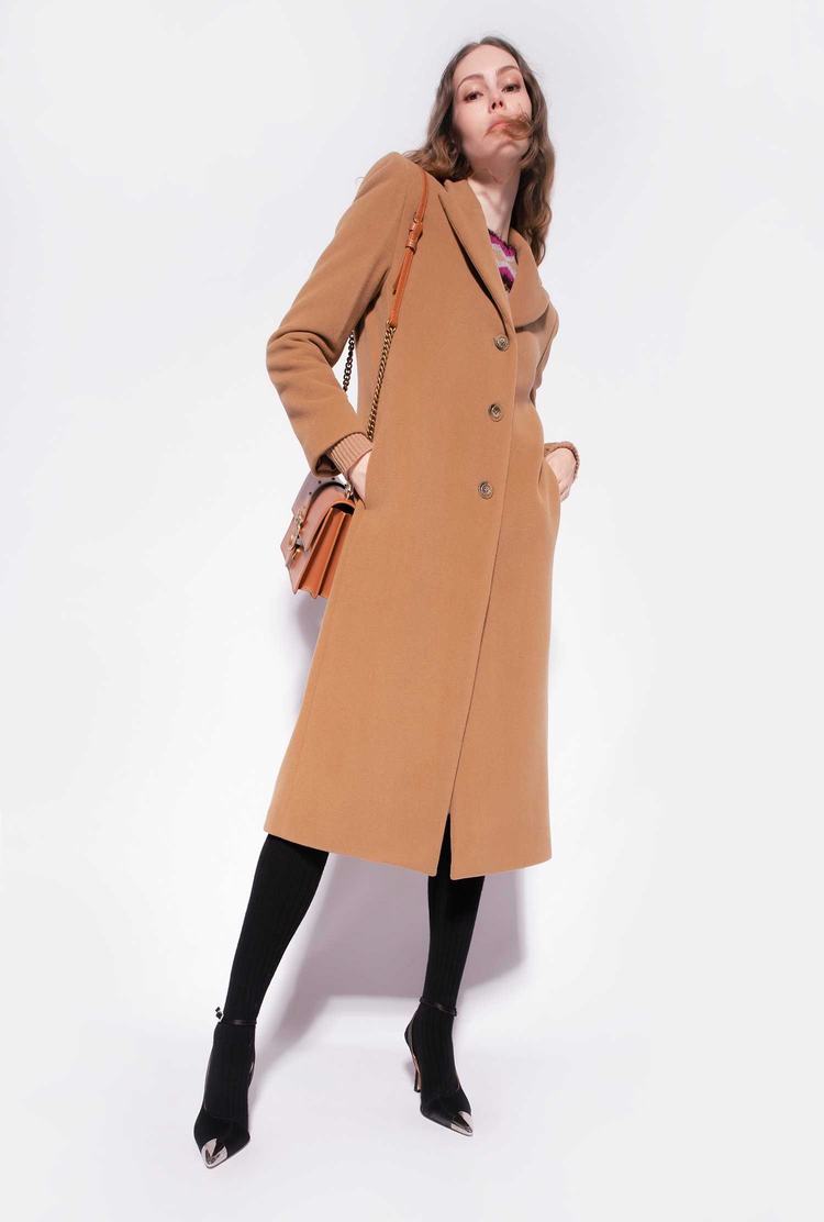 Brown Women's Pinko Long Fabric Coats | Ireland-34675199