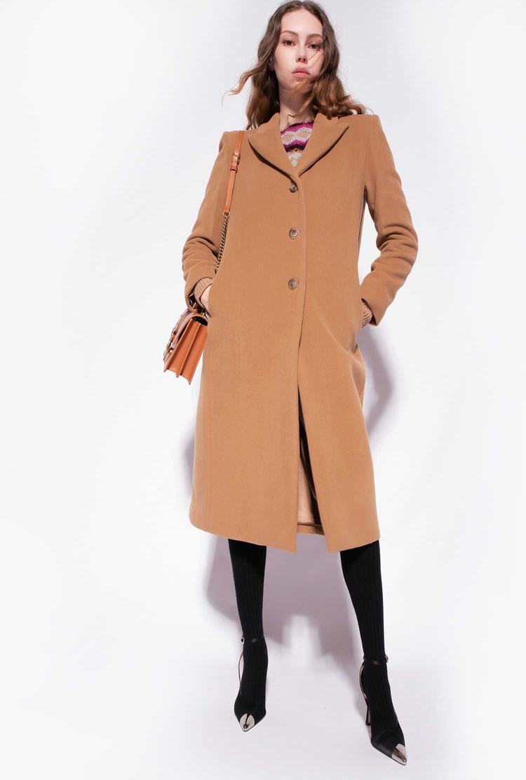 Brown Women's Pinko Long Fabric Coats | Ireland-34675199