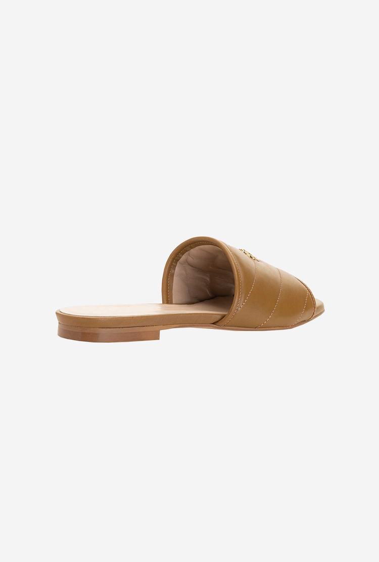 Brown Women's Pinko Nappa Slippers | Ireland-07693429